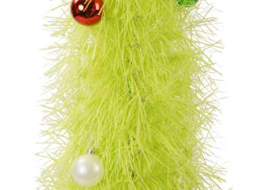 Tinsel Cone Tree | Tabletop Mini Christmas Tree Decor | Green / Silver with Mini Ornaments插图1